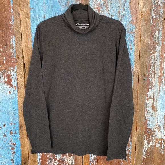 Eddie Bauer Slate Gray Long Sleeve Turtle Neck Top - Picture 1 of 4